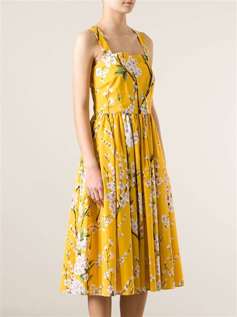 dolce gabbana yellow floral dress|Dolce & Gabbana floral dress sale.